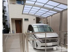 しっかりと大切なお車を守るカーゲートとカーポートの設置工事