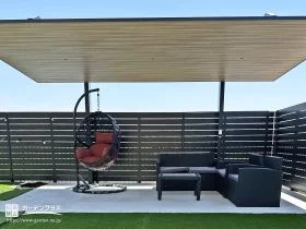 夏場の熱中症対策にもひと役の屋外リビング[施工後]