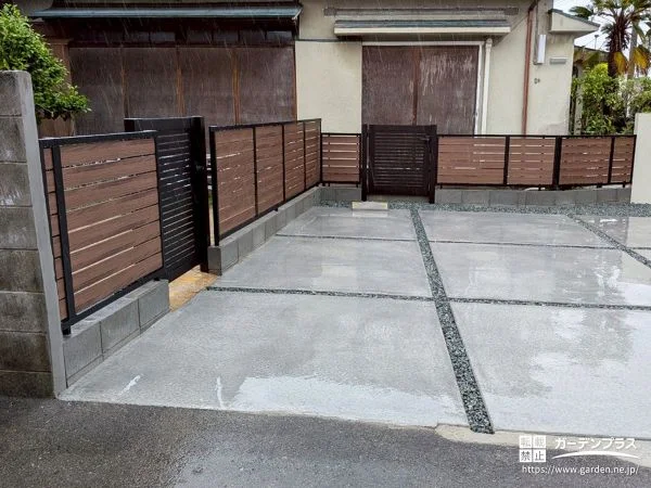 門扉3か所で動線を確保！ゆるやかに囲うセミクローズ外構