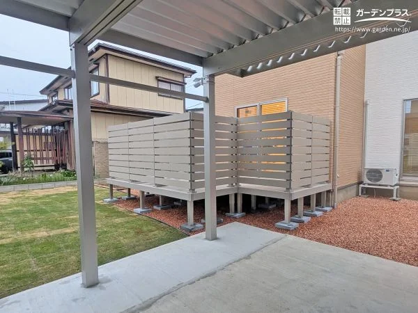 目隠しフェンス付きウッドデッキで、ペットと過ごす安心空間を実現！