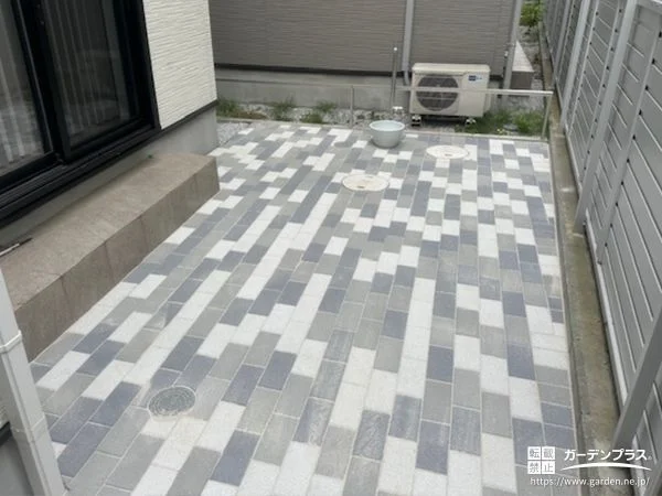 No.26085 お子様も安心して遊べる透水性インターロッキング舗装のお庭工事[施工後]