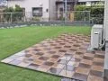 ナチュラルカラーのインターロッキングテラス
