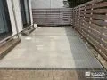 ピンコロ石の見切りがアクセントとなったお庭