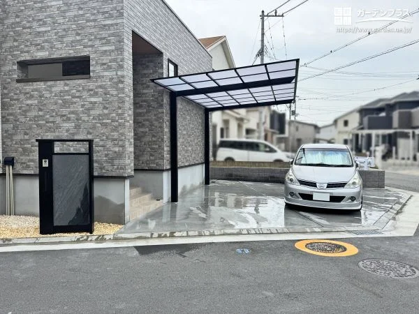 色と素材の組み合わせにこだわったモダンな新築外構