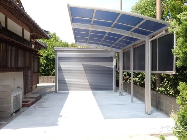 2台縦列で使えるガレージ付きの駐車場へリフォーム工事