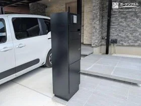 モダンな玄関まわりにぴったりな機能門柱「ミース」[施工後]