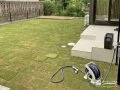 芝生とタイルデッキで叶える開放感のあるお庭