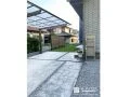 スタンプ仕上げの土間コンクリートがアクセントになった工事