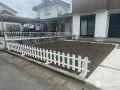 可愛らしいデザインのフェンスで境界を明確化したお庭工事