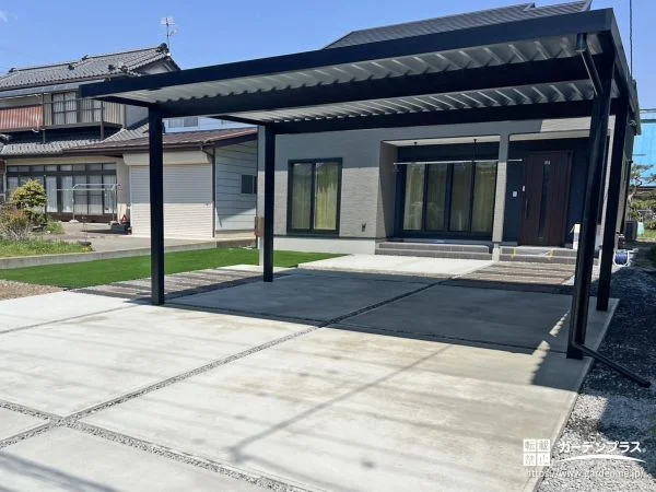 雪国に安心を添えるカーポート外構