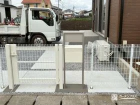ホワイトで統一された明るく清潔感のある門周りリフォーム工事