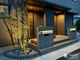 ライティングで魅せる上質な門まわり[施工後]