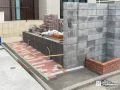 玄関に彩りを添える2色のインターロッキングのアプローチ工事