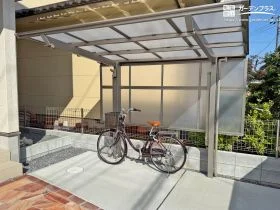 雨の日も安心！サイクルポート付き駐輪スペース[施工後]