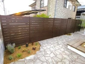 芝生からおしゃれなインターロッキングへ庭のリフォーム工事