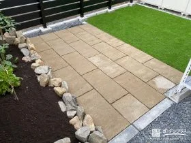 民地石で砂利の飛び出し防止[施工後]