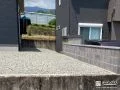 さりげない目隠しにもなるブロックを施工して空間を区切った工事