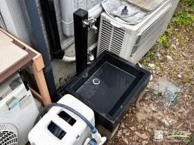 シンプルなデザインでお庭に馴染む立水栓[施工後]