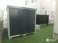 お庭に馴染むシンプルなデザインの物置