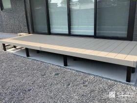 大開口に映えるひろびろウッドデッキ[施工後]