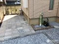 インターロッキングのテラスでのんびりお過ごしいただけるお庭