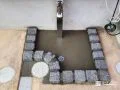 ピンコロ石で可愛らしく仕上げたガーデンパン