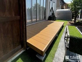 家事空間としてもぴったりなウッドデッキ[施工後]