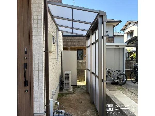 お子様の自転車を雨風からしっかり守るストックヤードの設置工事