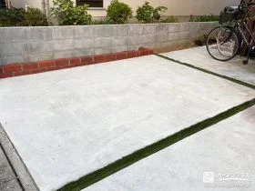 レンガで施工した温かみのある植栽スぺース[施工後]