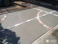 曲線デザインのインターロッキング目地がアクセントとなった工事