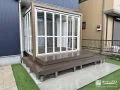 家族の集まる洋風のおしゃれなガーデンルーム