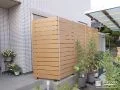 リビング前に安心の目隠し設置とピンコロ石の目地で彩る外構工事
