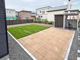 人工芝とインターロッキングで楽しむ多目的なお庭工事