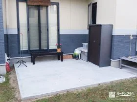 掃き出し窓前と犬走りを快適に仕上げた土間コンクリート工事