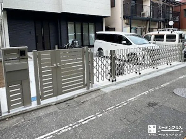門扉とカーゲートで外構をクローズ化し防犯性を向上した工事