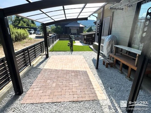 BBQを楽しめるインターロッキングテラス