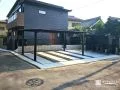 動線にこだわった、機能美あふれるモダンなクローズ外構