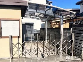 カーゲートとカーポートを設けた機能的で快適な駐車スペース工事