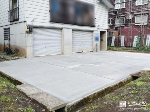 駐車や作業がしやすいフラットな土間コンクリート打設工事