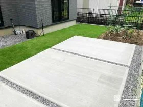 遊んで、くつろいで。天然芝がつなぐ家族の庭時間[施工後]
