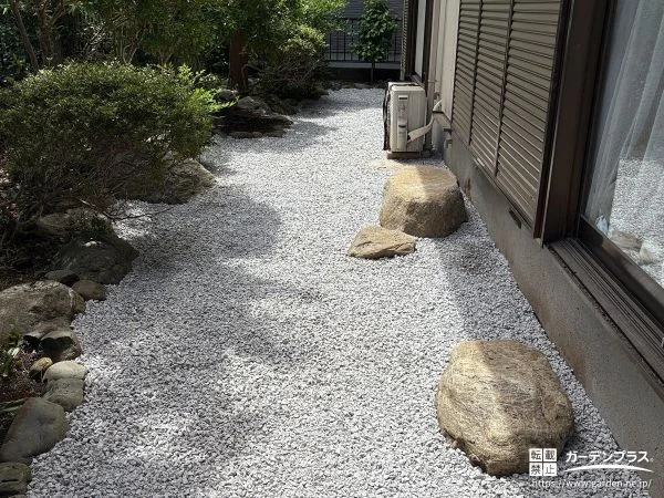 雑草を抑えてお手入れを楽にした和風の美しいお庭リフォーム工事