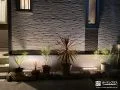 ライトアップされた美しい植栽スペース