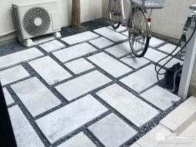 見た目に楽しく使い勝手も良い平板を使用したお庭[施工後]
