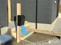木目調の機能門柱が映えるシンプルで上品な玄関周りの工事