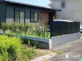 緑でやさしく空間を区切る生垣[施工後]