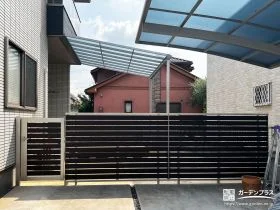 目隠しフェンスと門扉でお庭をクローズにし防犯性を高めた工事