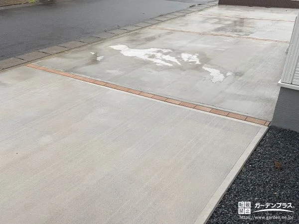 インターロッキング目地がアクセントとなる駐車スペース工事