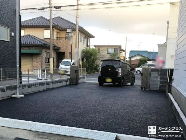 雨の日も快適に駐車できる透水性アスファルトの駐車スペース工事