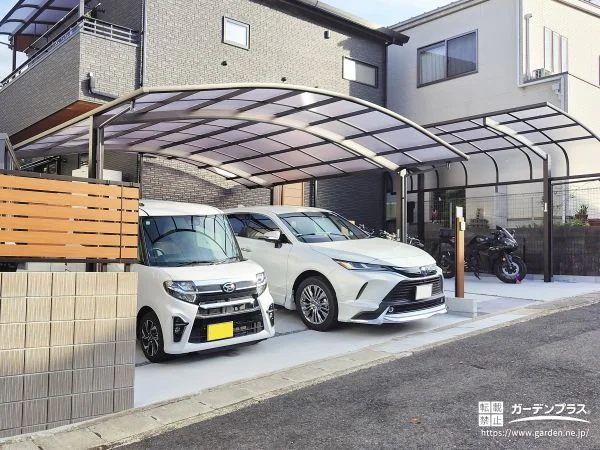 シンプルモダンな外観に調和する新築外構プラン