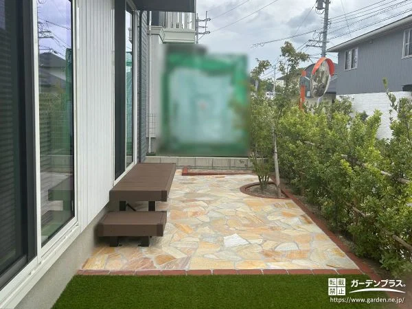 No.27438 可愛らしいイエロー系の乱形石でお庭を過ごしやすく整えた工事[施工後]